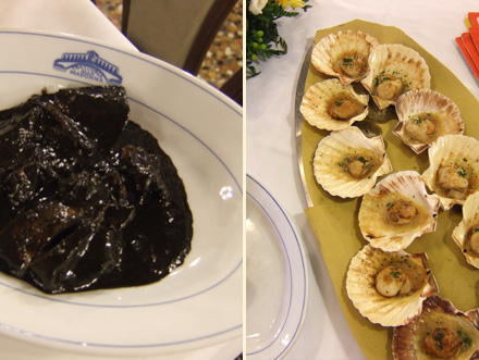 Black Squid and Scallop Shells